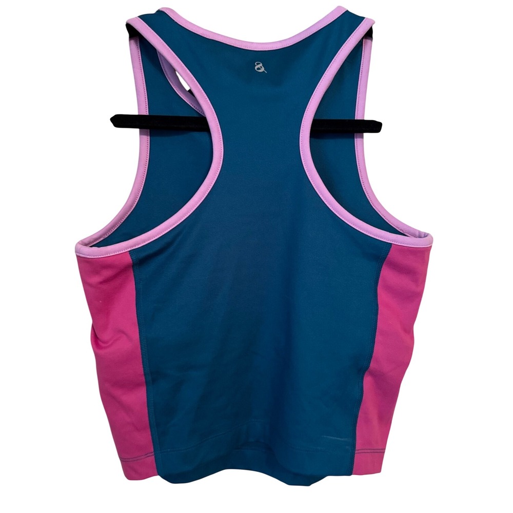 Lou & Grey Softsculpt Active Colorblock Racerback Tank Top Teal Pink Size S NEW - Picture 3 of 10